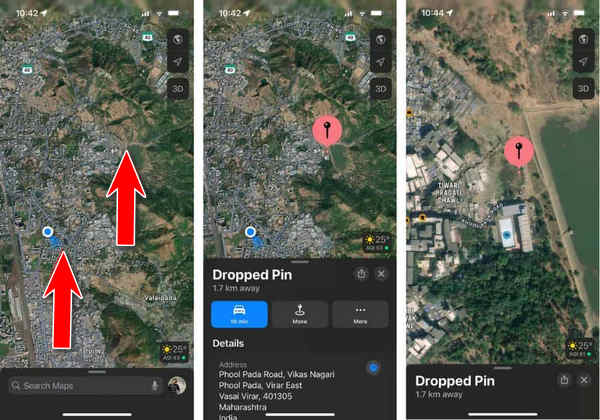 Apple Maps iPhone ピンをドロップ