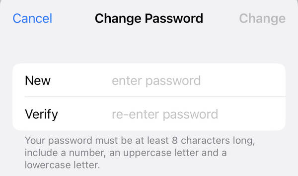 إعادة تعيين رمز المرور لمعرف Apple