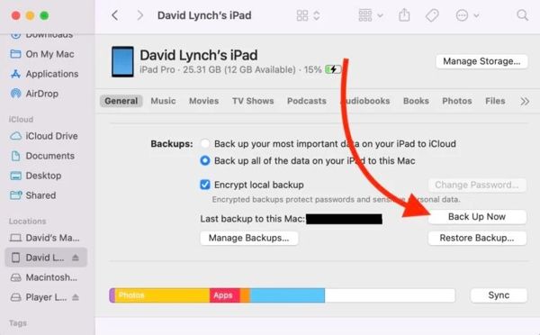 สำรองข้อมูล iPad iTunes