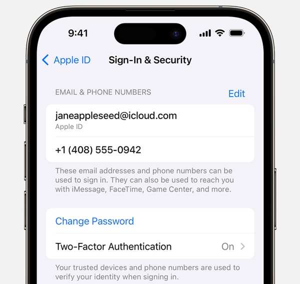更改 iPhone 上的 AppleID 密码