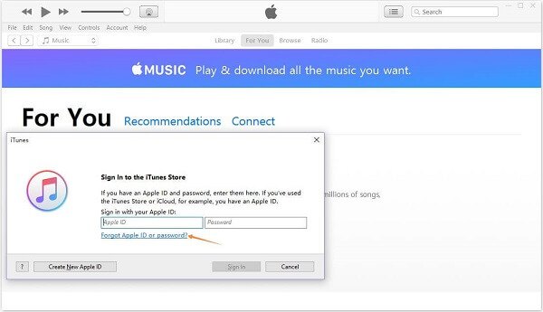 忘记 iTunes 密码
