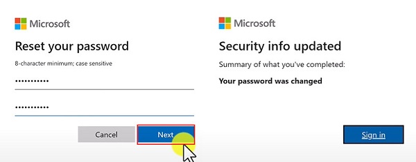 Heslo pro obnovení služby Microsoft Online Service