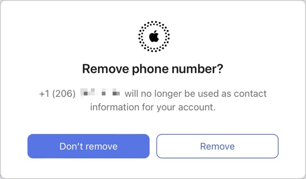 在线删除 Apple ID 号码