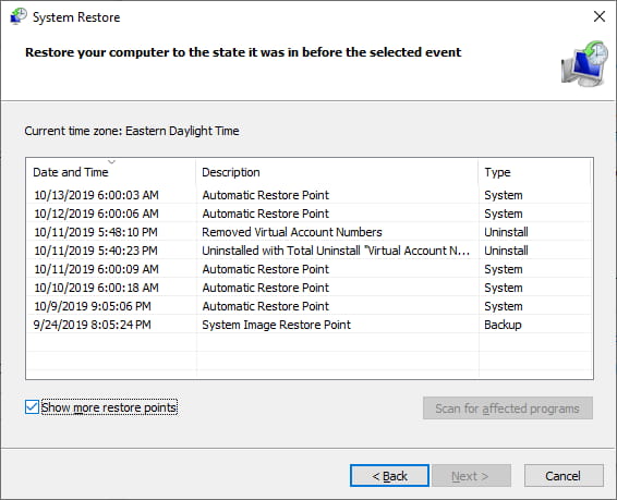 Restaurați sistemul Windows