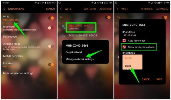 Accéder à l'IP sur Android