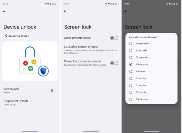 Tidsavbrudd for Android-låseskjerm