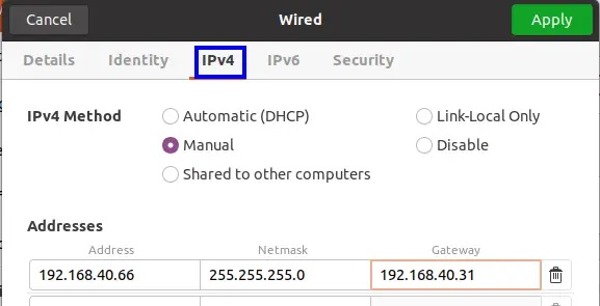 Changer l'adresse IP Linux