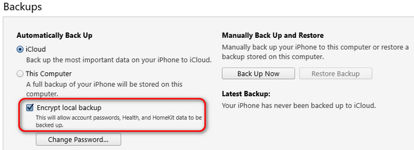 Introduksjon til iTunes Backup Password