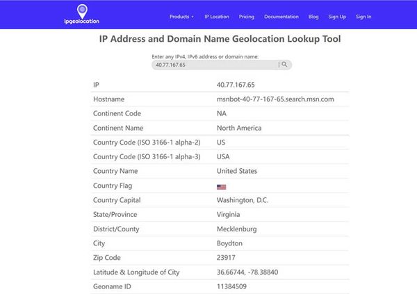 Aplikacija iPgeolocation