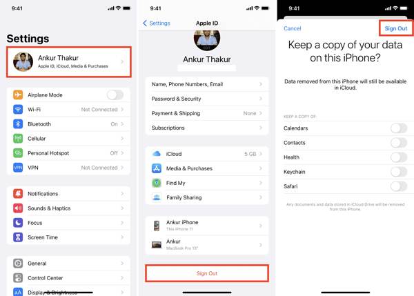 Logg av Apple-ID