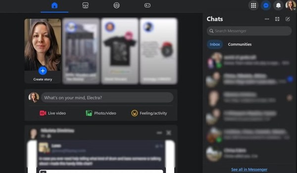 Sohbetler Menüsü Facebook