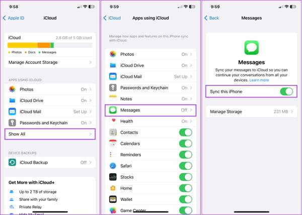 Tải xuống tin nhắn iCloud
