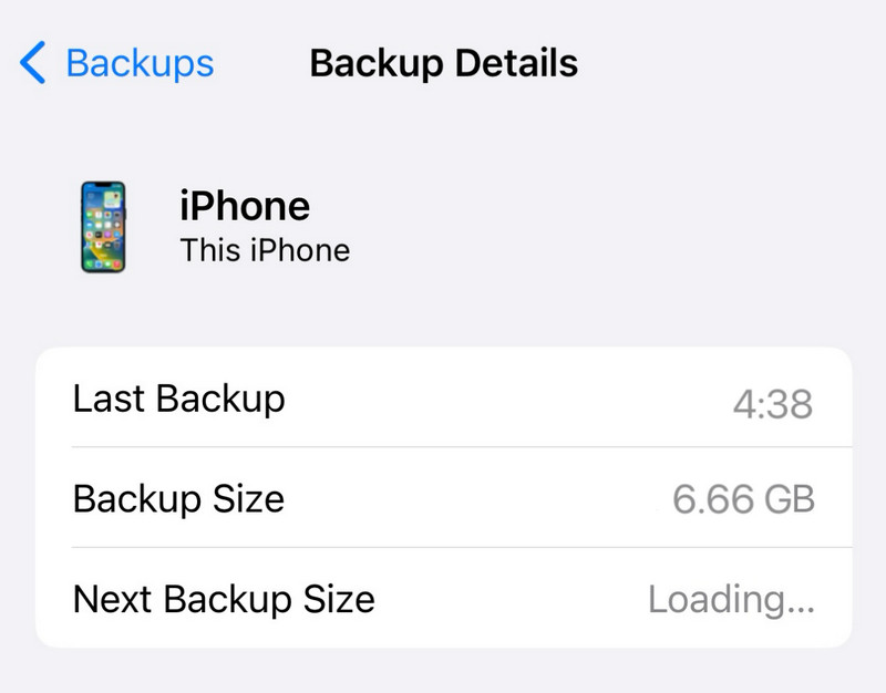 Podrobnosti o zálohování iCloud