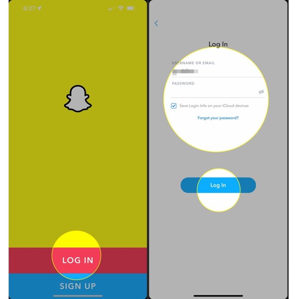 Inloggen Snapchat