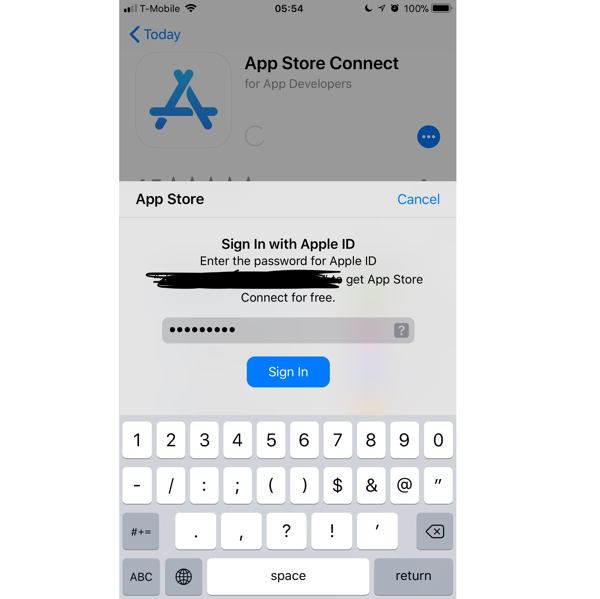 App Store Spør passord