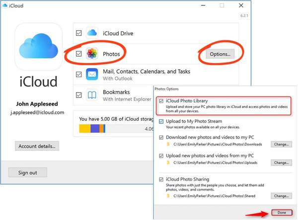 Last ned bilder fra iCloud på PC