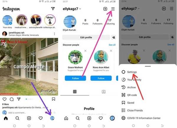 Nastavení Instagramu