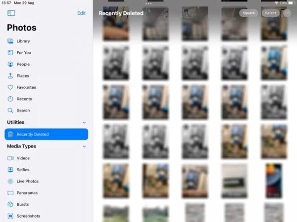 Nylig slettet iPad