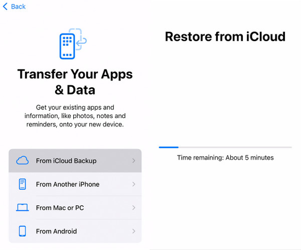 Restaurar iPhone desde copia de seguridad de iCloud