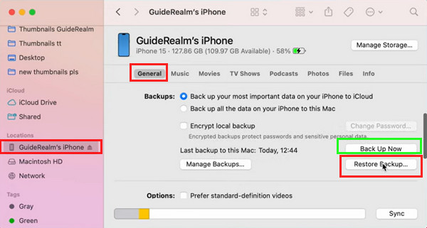 Restaurar iPhone desde la copia de seguridad de iTunes