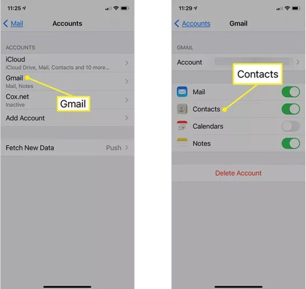 Povolit kontakt Gmail
