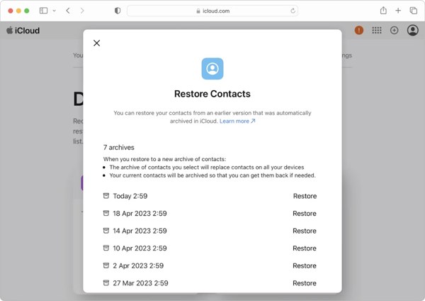 Obnovit kontaktní Icloud