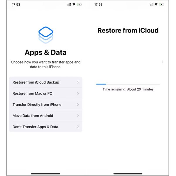 Obnovte zálohu Icloud