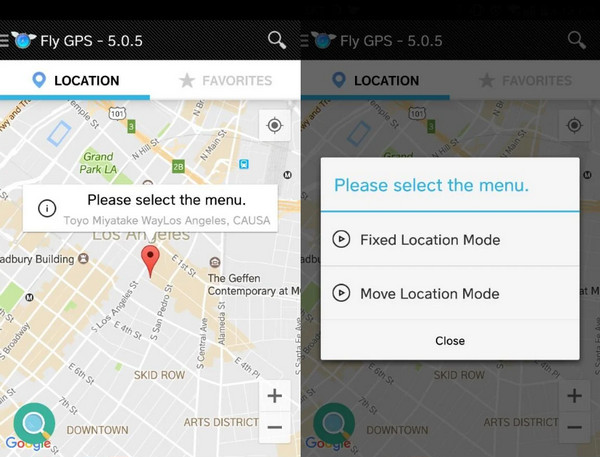 飞行 GPS 选择菜单