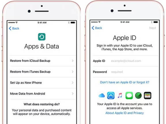 From iCloud Backup After Factory Reset