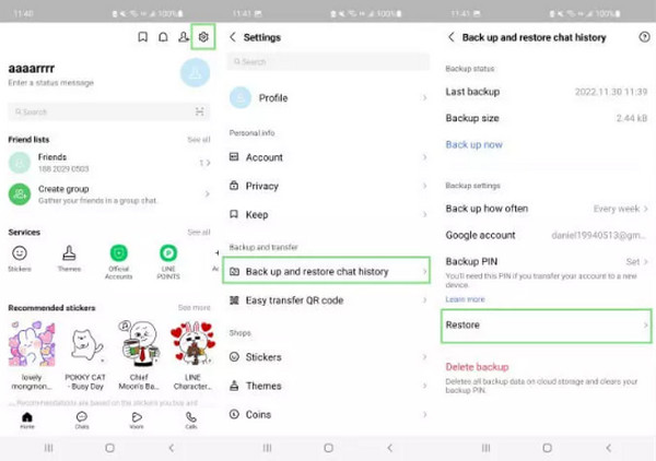 Pulihkan Talian Dengan Google Drive