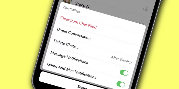 Nyahsemat Seseorang pada Snapchat