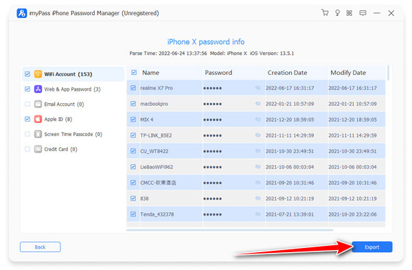Exportera Gmail-lösenord