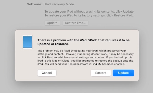 Restore iPad With iTunes