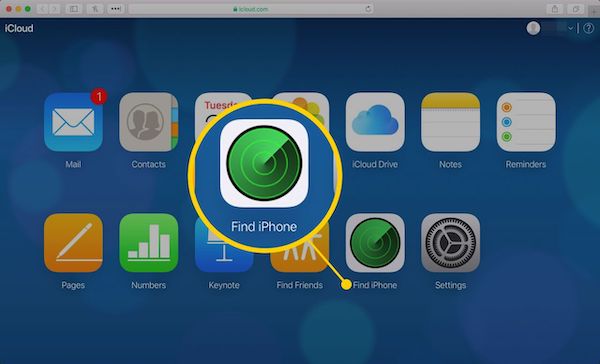 Vyberte možnost Najít iPhone