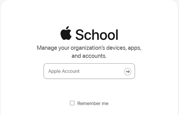 ลงชื่อเข้าใช้ Apple School Manager