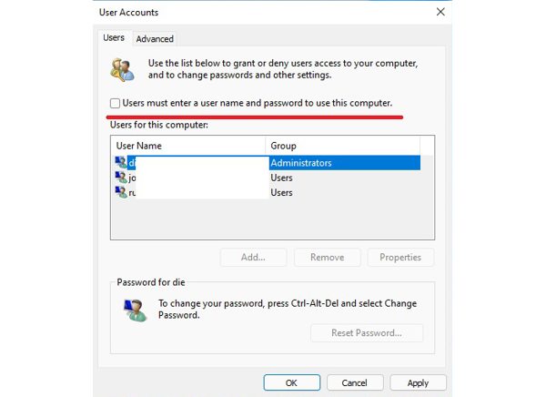 绕过登录 Netplwiz