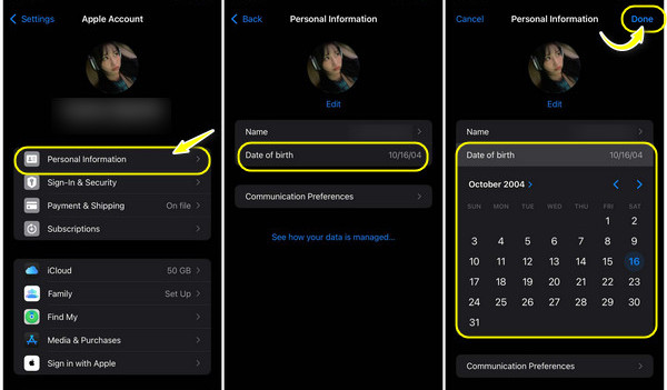 Změna věku Apple ID na iPhone