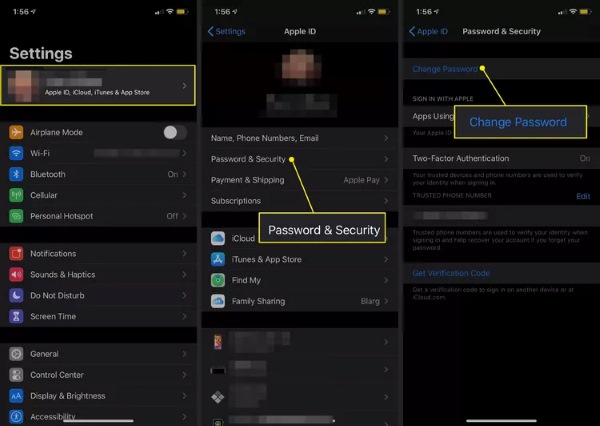 Změna hesla iCloud Mail na jiném zařízení