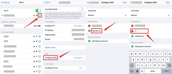 إعدادات تجاوز DNS