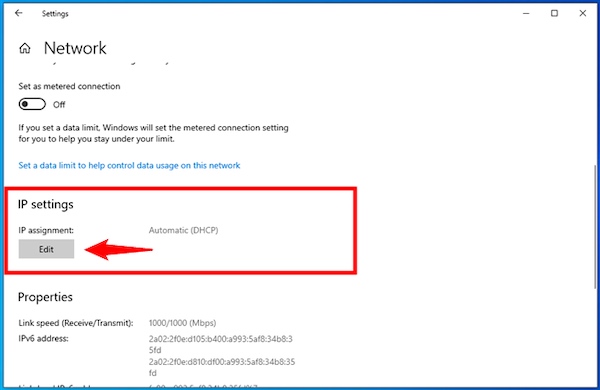Rediger IP-innstillinger