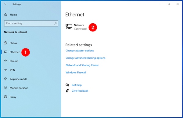 Ethernet Velg nettverk