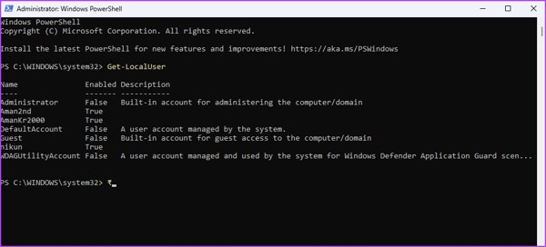 البحث عن مسؤول PowerShell