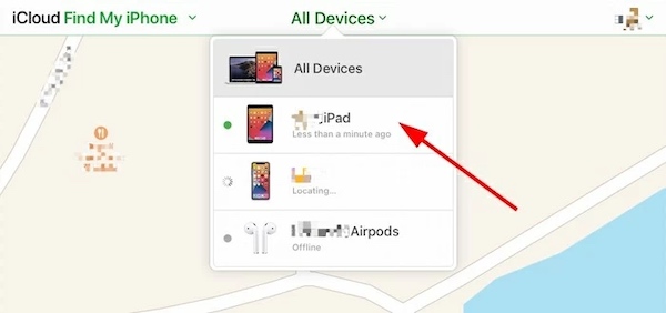 iCloud Všechna zařízení