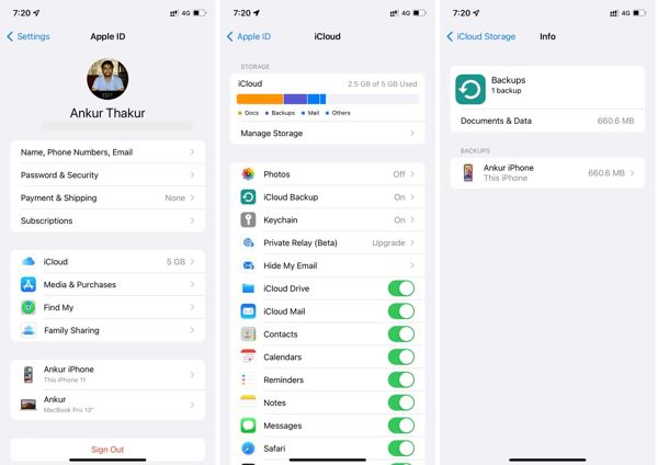 iCloud Backup Size