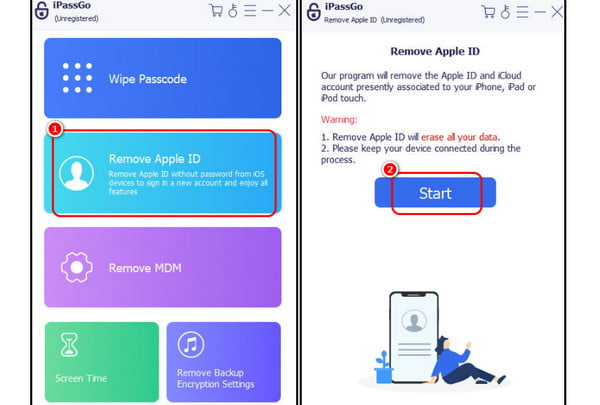 删除 Apple ID 启动 iPassgo
