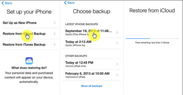 Restaurar desde iCloud