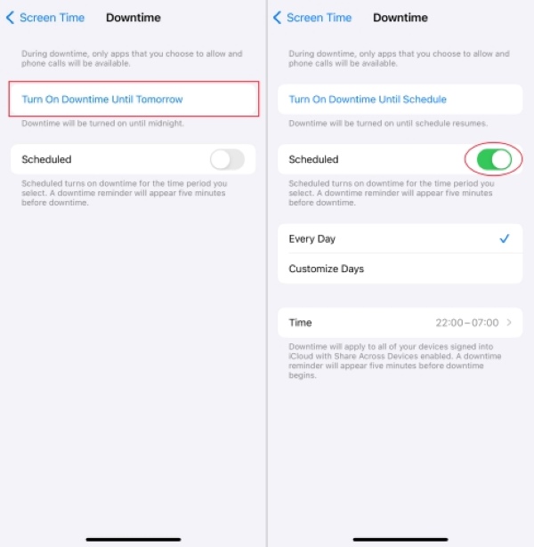 Nastavení prostojů na iPhonu