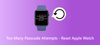 For mange forsøk på å tilbakestille Apple Watch med passord