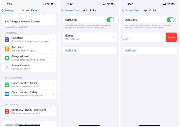 Sammuta näytön aikasovellukset iPhonessa