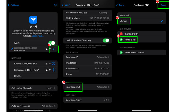 Använd iCloud DNS-förbikoppling